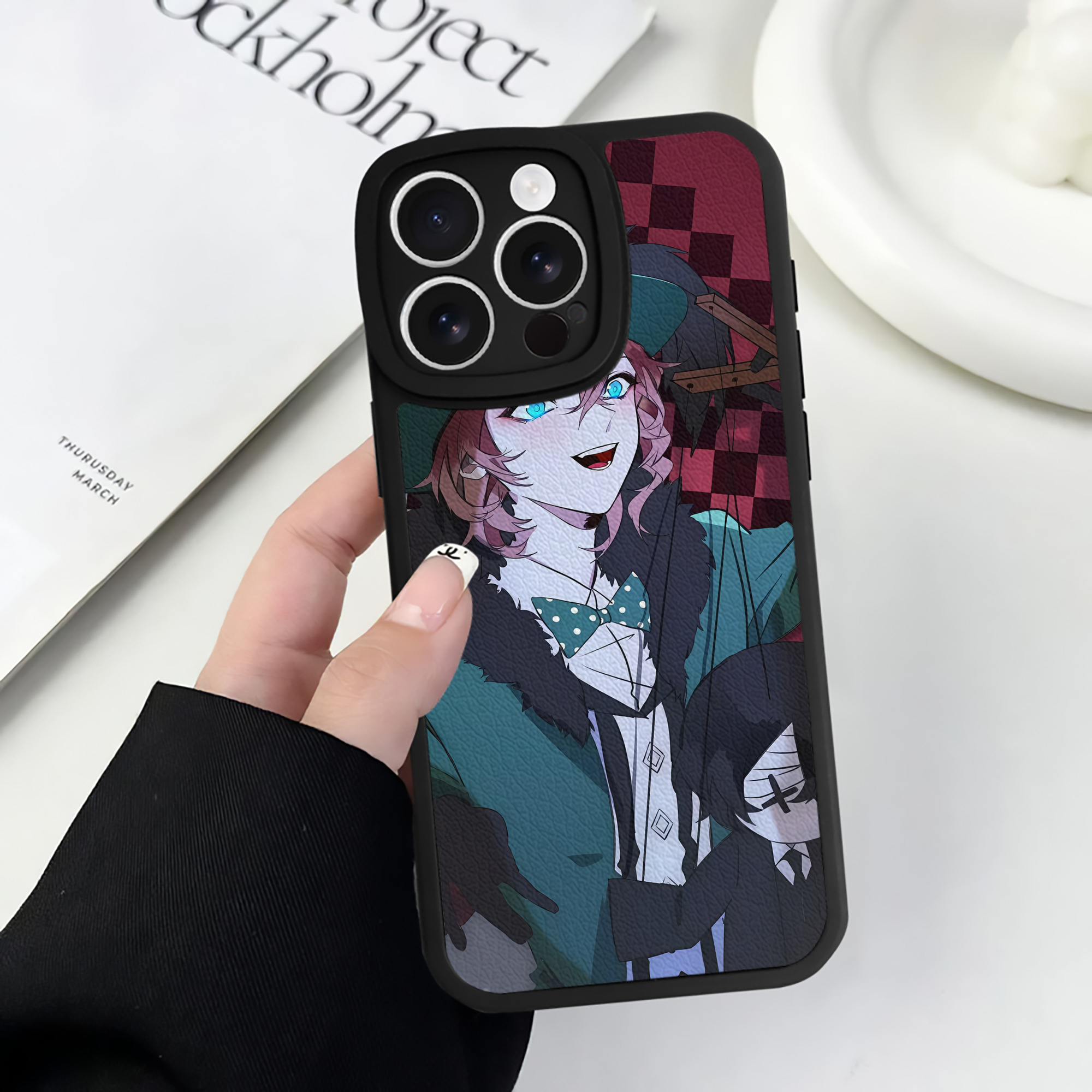 （画像用） 文豪ストレイドッグス Bungo Stray Dogs 【iPhone 16シリーズ対応】シリコンスマホケース（レザー調） 材質：シリコン